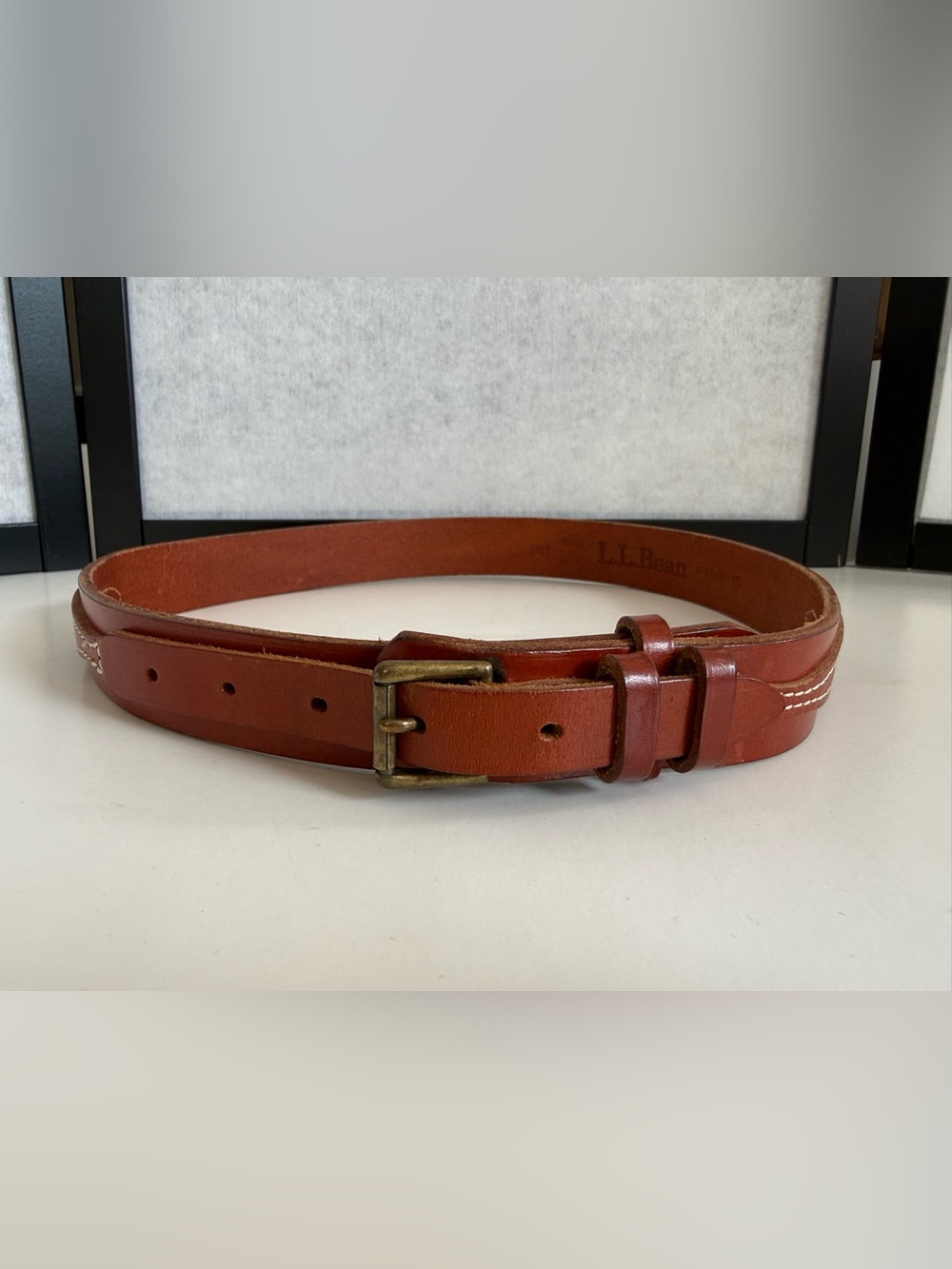 Vintage L.L.Bean Brown Leather Ranger Belt USA Made Size 30